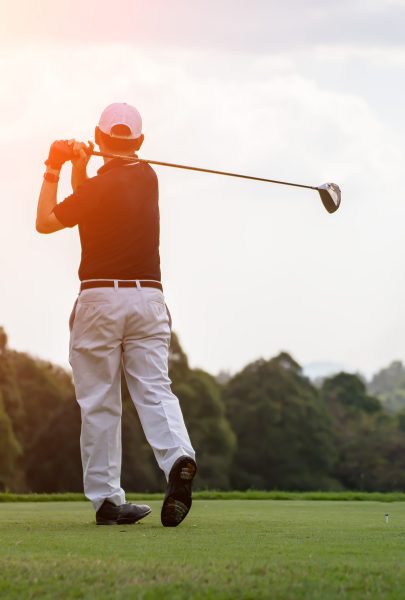 A man enjoying playing golf at Sandringham Golf Club.
