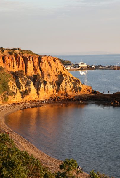 The Cliffs at Red Bluff Beach at sunset